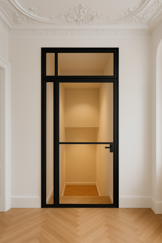 Lofttür im Altbau mit Stuckdecken